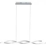 LED Pendelleuchte, wellenf&ouml;rmig, stahlfarben, warmwei&szlig;, k&uuml;rzbar