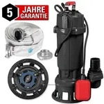 Walter Schmutzwasserpumpe WWS-TP1500-B01 |1500 W |1,8bar|24000 l/h|20 m Schlauch