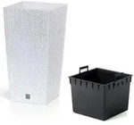 Prosperplast Blumentopf Rato Square mit Einsatz,wei&szlig;, Kunststoff, 50cm