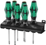 Wera 335/350/355/6 Schraubendrehersatz Kraftform Plus Lasertip + Rack, 6-teilig