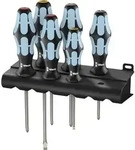 Wera 3334/3350/3355/6 Schraubendrehersatz, Edelstahl + Rack, 6-teilig