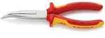 KNIPEX 26 26 200 VDE-Flachrundzange mit Schneide, gebogen, 2K, 200 mm