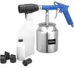 G&uuml;de Druckluft Sandstrahlpistole mit R&uuml;ckgewinnung 750ml 1/4" 3bar 5 D&uuml;sen Set