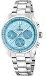 Festina Armbanduhr F20609/6 Boyfriend Chronograph - Edelstahl, Hellblau