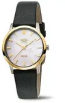 Boccia Damen Armbanduhr Solar 3363-02 Titan bicolor Lederband schwarz