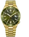 Citizen Herren Armbanduhr NJ0232-53X Tsuyosa Shore Automatik Edelstahl goldplatt...