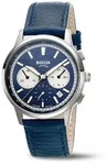 Boccia Herren Armbanduhr Sport 3734-02 Chronograph Titan Lederband blau