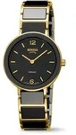 Boccia Damen Armbanduhr 3311-04 Reintitan goldplattiert Ceramic schwarz