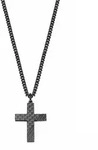s.Oliver Herren Halskette 2022635 Edelstahl IP black Kreuz Carbon