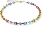 Coeur De Lion Damen Halskette 2838/10-1573 GeoCUBE&reg; multicolor rainbow gold