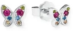 s.Oliver Girls Ohrstecker 2020868 Schmetterling Silber 925 Zirkonia bunt