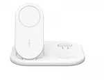 Belkin Boost Charge Qi2 15W Magnetisches 3-in-1 Ladepad - Wei&szlig;