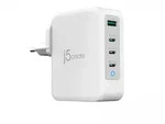 j5create Wall Charger GaN, 130 W, 3x USB-C, 1x USB-A, 4-Port Charger - Ladeger&auml;