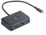 Deltaco USB-C Dockingstation mit 4 Ports - Schwarz
