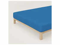 Schlafgut Pure Spannbettlaken ca. 90x190-100x220cm in Farbe Blue Mid