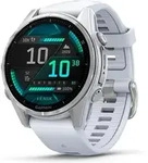 Garmin Fenix 8 [inkl. Silikonarmband steinwei&szlig;] 43mm Edelstahlgeh&auml;use silber 