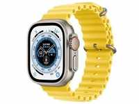 Apple Watch Ultra [GPS + Cellular, inkl. Ocean Armband gelb] Titangehäuse silber