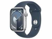 Apple Watch Series 9 [GPS, inkl. Sportarmband S/M sturmblau] 45mm Aluminiumgehäuse