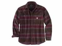 Carhartt Hemdjacke Hamilton Fleece Lined Shirt 104913 - dark brown stripe - XL