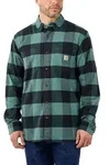 Carhartt MIDWEIGHT FLANNEL L/S PLAID SHIRT 105432 - slate green - XXL