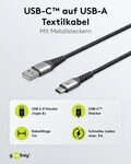 Goobay USB-C>USB-A Textilkabel 49296