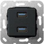 Gira USB 3.0 A 2fach sw matt 568510