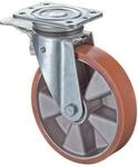 Bs Rollen Lenkrolle m.Festst.D.125mm Trgf.450kg m.Platte Kugell.Gu&szlig;-PUR