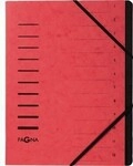 Pagna Ordnungsmappe 40059-01 DIN A4 12F&auml;cher Pressspankarton rot 125133330