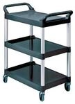 Rubbermaid Tischwagen 3 Ladefl&auml;chen L560xB450mm schwarz/alusilber Trgf.90kg