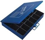 Sortimentskasten B330xT240xH50mm 18 F&auml;cher o.Beschriftungsschild blau Noname