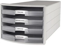 Han Schubladenbox IMPULS 1013-63 DIN A4/C4 4F&auml;cher offen l.gr/tr 127009303