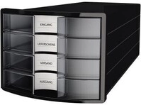 Han Schubladenbox IMPULS 1012-363 DIN A4/C4 4F&auml;cher geschl. sw/tr 127009104