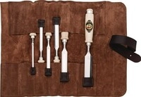 Kirschen Stechbeitelsatz 6,10,12,16,20,26mm Wei&szlig;buchenh.6-tlg.Ledertasche