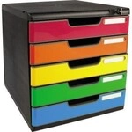 Exacompta Schubladenbox MODULO 331798D A4 5 Sch&uuml;be farbig +Schloss 127032592