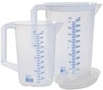 H&Uuml;nersdorff Messkannenset 1x 1000,1x 2000ml PP transp.D151xH205mm Griff geschl.