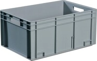 Tecwerk Transportbeh&auml;lter L400xB300xH220mm grau PP Durchfassgr.Seitenw.geschl.