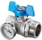 Oventrop OV Kugelhahn m Thermometer, blauer Griff 1Z IGx1Z AG 1406584