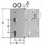 Gah Schlosskasten DIN L/R Ma&szlig; A172xB94xC60mm Ma&szlig; E 30mm Dornm.60mm 417031