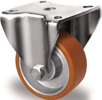 Tecwerk Bockrolle D.100mm Trgf.250kg PU Platte L100xB88mm Farbe Rl.braun