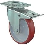Bs Rollen Lenkrolle D.125mm Trgf.175kg m.Festst.PU 104x80mm rot L420.B31.125