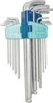 Tecwerk Winkelschraubendrehersatz 18-tlg.Ku.-Halter SW 1,5-10 mm-T10-T50 TW