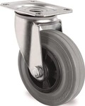 Tecwerk Lenkrolle D.200mm Trgf.205kg m.Platte PP Rollenlager VG grau