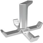 Hermeta Decken-Mantelhaken 0201 vierfach A.83mm Alu.silberf.elox.H.55mm 0201-01E