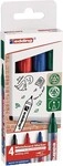 Edding Whiteboardmarker 250 schwarz/rot/blau/gr&uuml;n Strich-B.1,5-3mm Rundspitze