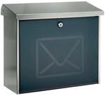 Burg-w&Auml;chter Briefkasten Lucca 3713 Ni Letter H.340mm B.380mm T.148mm VA DIN C4
