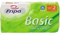 Fripa Toilettenpapier Basic 1510805 2-lagig 250Bl. wei&szlig; 8 Rl./Pack. 446003701