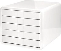 Han Schubladenbox i-Box 1551-12 DIN C4 5Schubf&auml;cher wei&szlig; 127108001