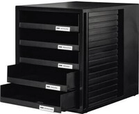 Han Schubladenbox 1401-13 DIN A4 5Schubf&auml;cher PS schwarz/schwarz 127214090