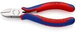Knipex Elektronikseitenschneider L.130mm Form 0 Facette ja 2K-H&uuml;lle spiegelpol.
