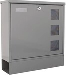 Rottner Briefkasten Postale H.380mm B.365mm T.120mm grau STA DIN C4 T06049